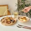 Плетеная бамбуковая корзина для закусок и фруктов ручной работы с ручкой