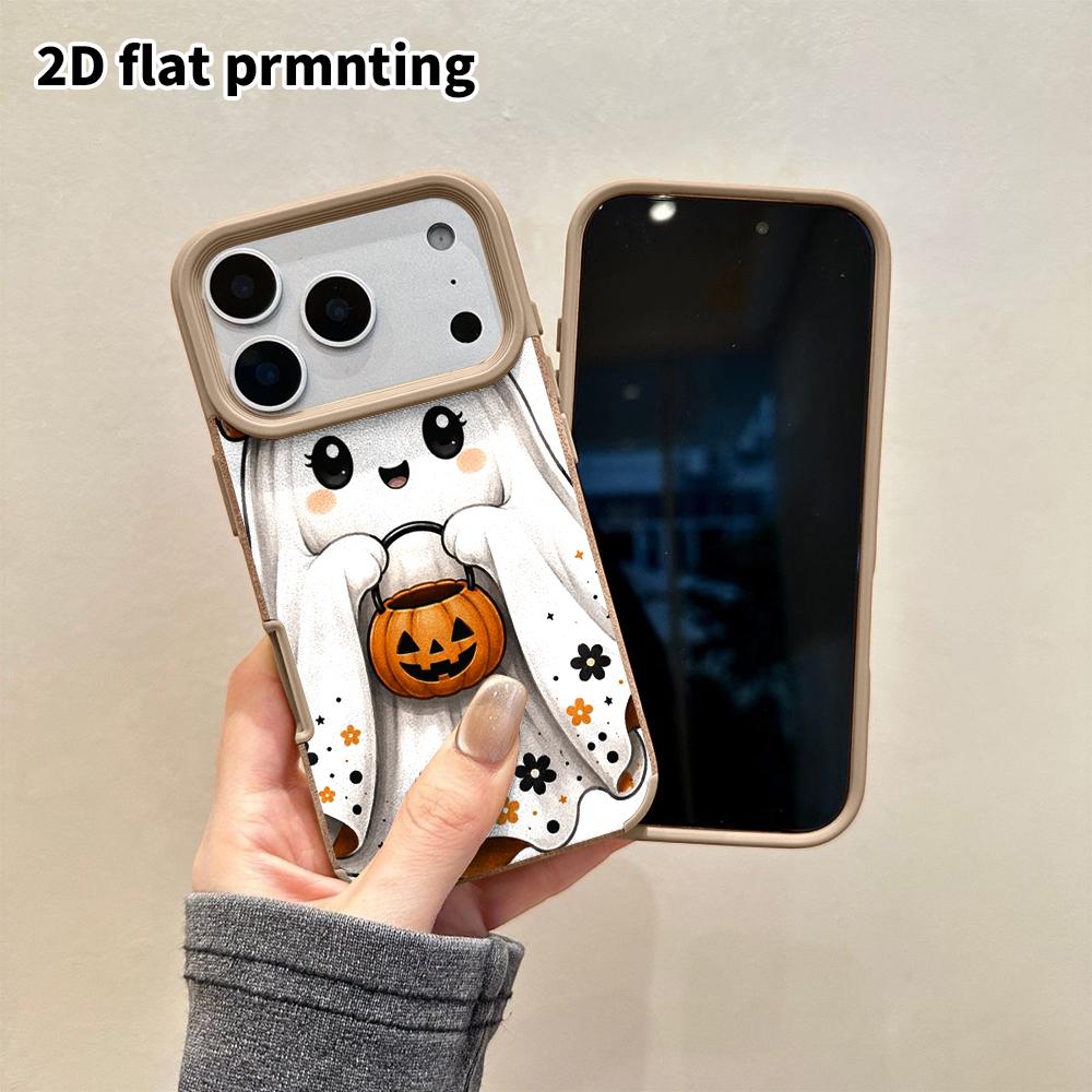 Phone Case: 2D flat lambskin suitable for iPhone 18, 17, 16, 15, 14, 13 Pro protective case, sweet and cute, Christmas and Halloween gifts