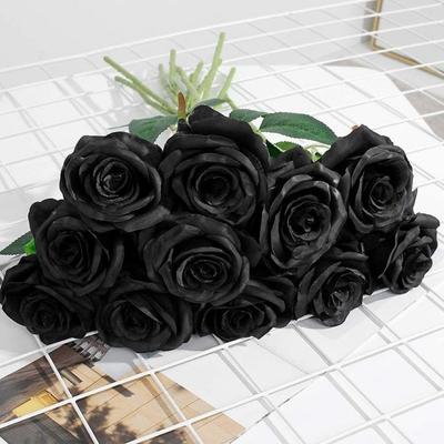 10 шт. искусственных роз из искусственного латекса Real Touch Rose Flower свадебный букет для украшения дома искусственные цветы черные розы