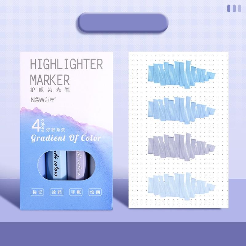 4 шт. Morandi Color Highlighter маркеры набор градиентных цветов кисть наконечник для рисования живопись