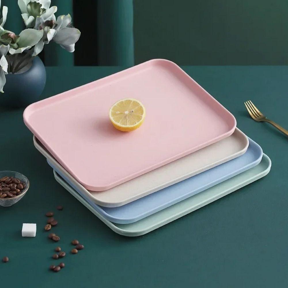 Large Capacity Rectangular Serving Tray Plastic Service Dessert Pallet Fruit Salad Tray  Kitchen