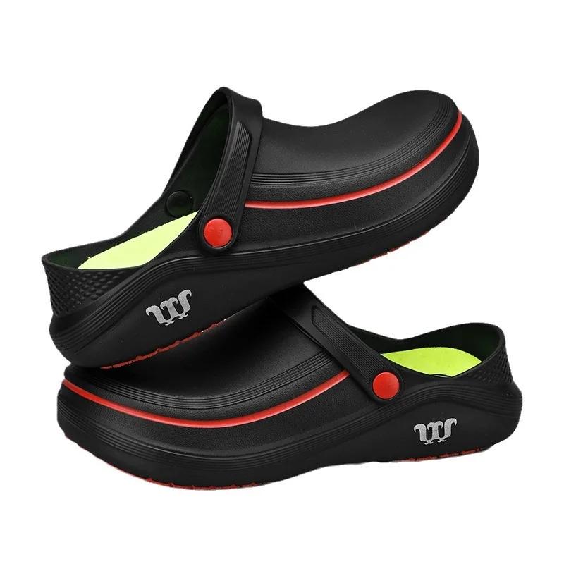 Мужские поварские туфли Нескользящие Водонепроницаемые Маслостойкие сабо Прочные Кухонные туфли из ЭВА Мягкая подошва Неутомительные тапочки