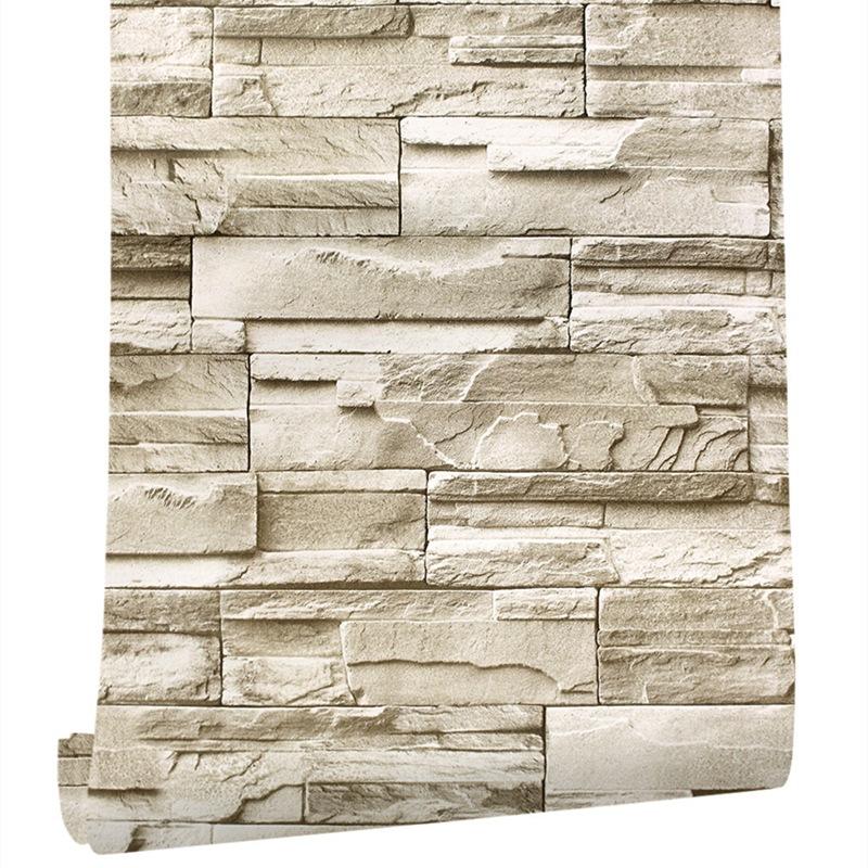 Retro 3D Simulation Khaki Brick Pattern Peel and Stick Wallpaper Self Adhesive Contact Paper Removable Waterproof Wallpaper For Furniture