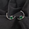 Round Natural Green Onyx Handmade Stud Post Earrings Jewelry 925 Sterling Silver EE-145-6
