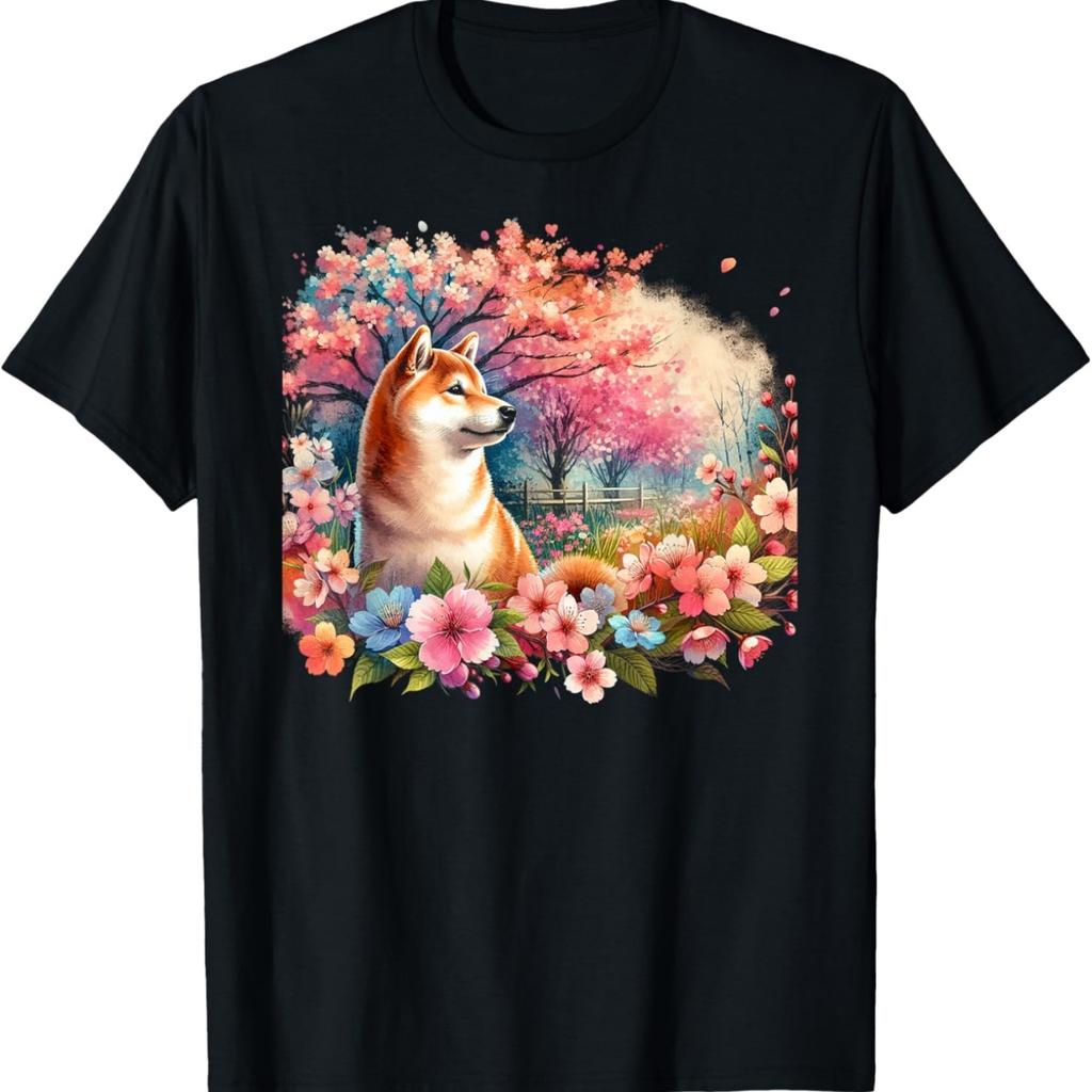 Shiba Inu at Cherry Blossoms T-Shirt