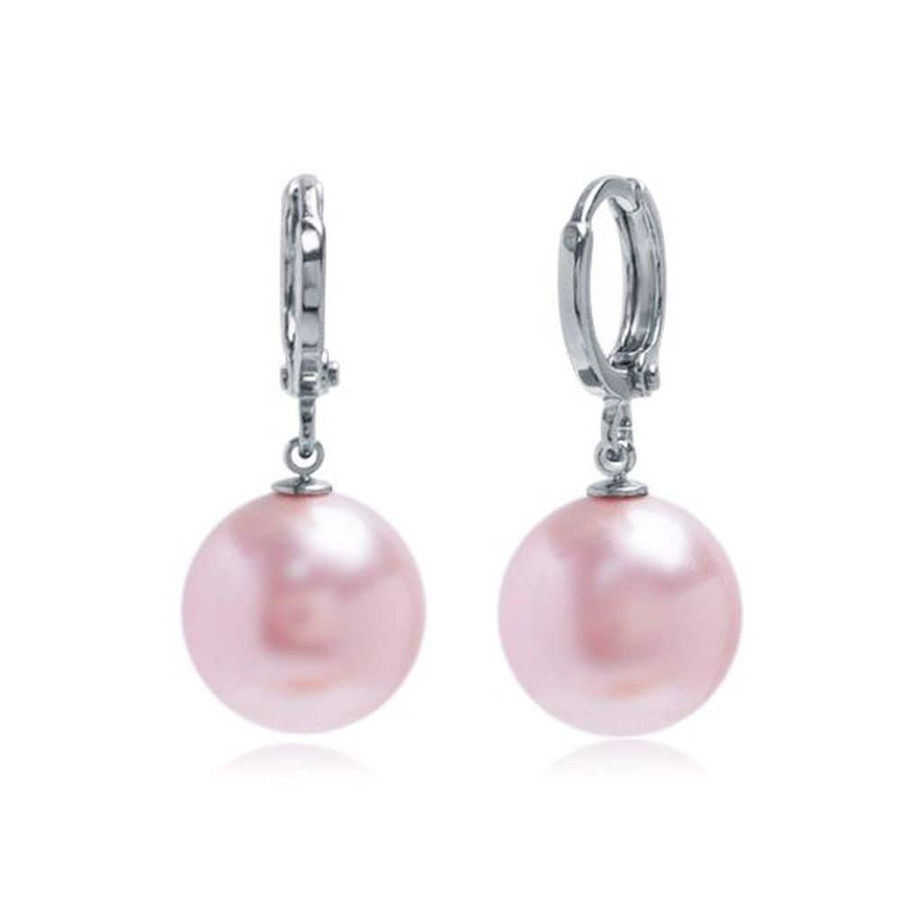 E481 12mm Rosaline Pearl Austrian One-Touch Earrings