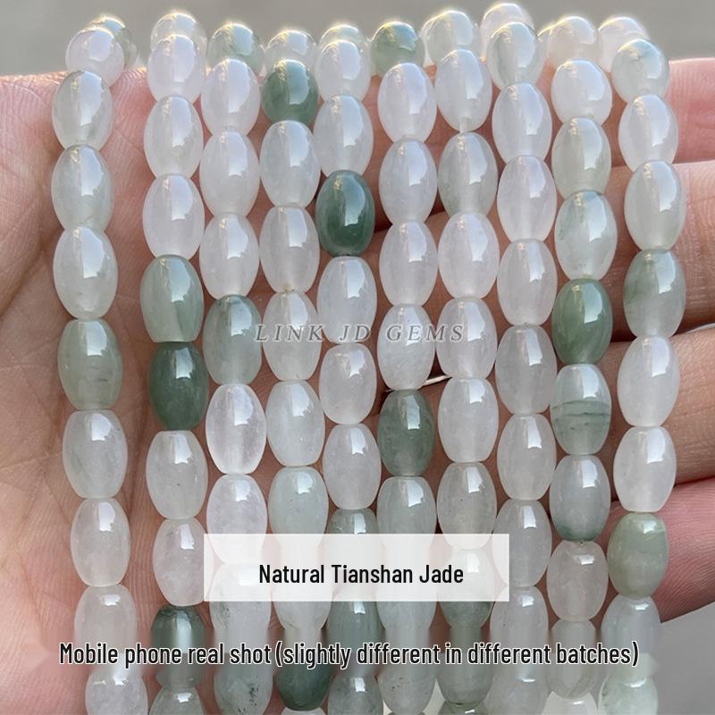 8/10мм Натуральный Тяньшаньский Нефрит Старой Формы Бусины - Ледяной Нефрит Камень Яблочные Бусины для DIY Ювелирных Изделий