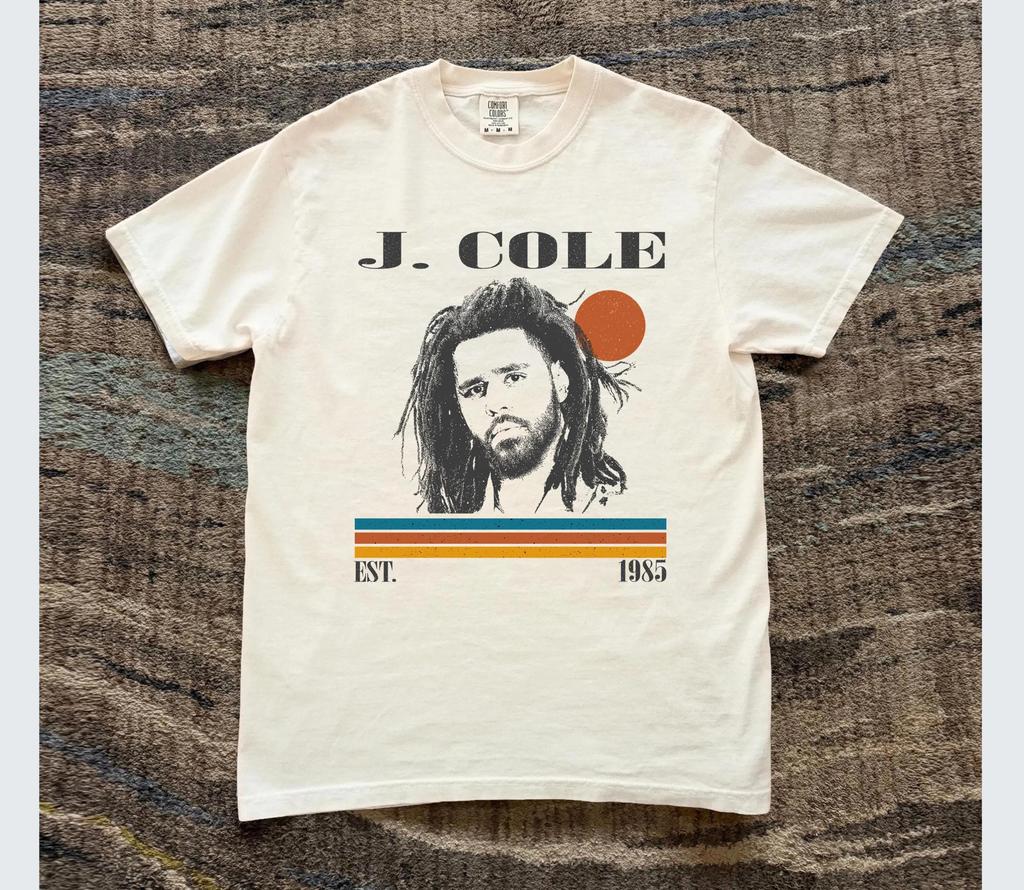 Retro J Cole Rap Tshirt Retro HipHop Music Tshirt Printed Pattern Tshirt Gift for Fans