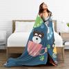 Cute Teacup Miniature Schnauzer Puppies Blankets Soft Warm Flannel Throw Blanket Bedspread for Bed Living room Picnic Home Sofa