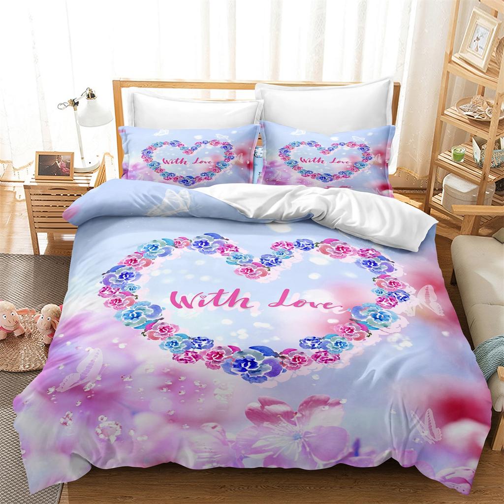 3D комплект постельного белья «Современная романтическая любовь» для молодоженов, одеяло и наволочка AU240 * 270, супер размер, комната для пары, мягкое украшение для дома