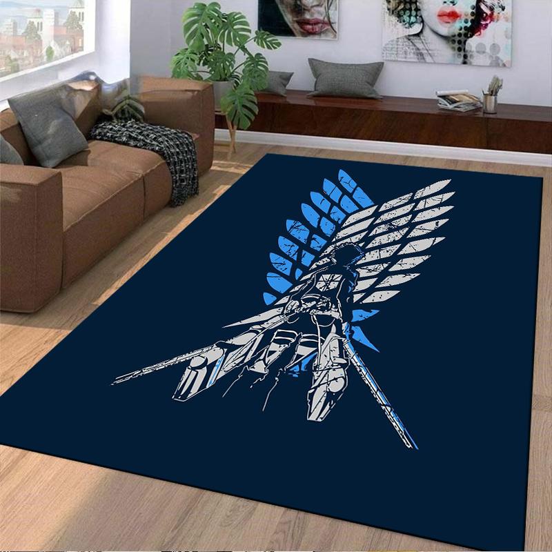 Anime-Inspired Wing Design carpet Non-slip rug suitable for living room and bedroom sofas
