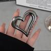 Hollow Love Heart Metal Hair Claw Y2k Geometric Shark Clip Sweet Ponytail Claw Clip  Girl