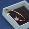 Charm White Cubic Zirconia Stone Bracelet Trendy Star Moon Adjustable Bracelets For Women Luxury Gold Color Wedding Bracelet