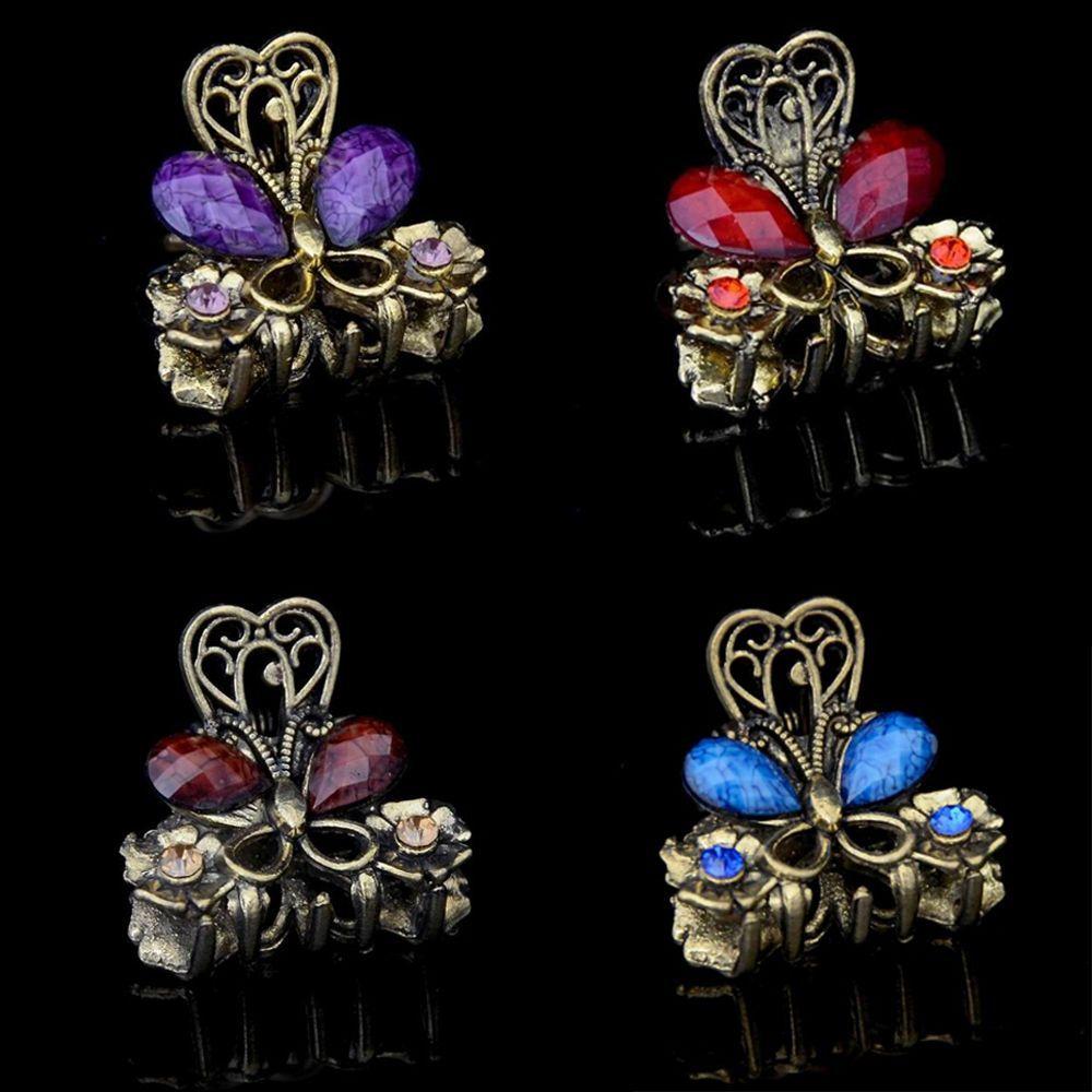 Accessories Retro Vintage Women Girls Jewelry Mini Butterfly Hair Clip Claw Resin Hairpins