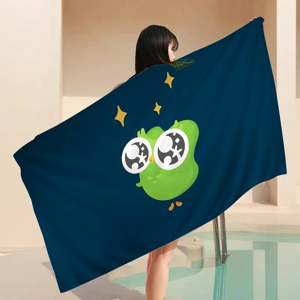 Funny D-Duolingo Microfiber Printed Beach Towel Mountain Climbing Yoga Beach Swimming Running Absorbent Soft Towel