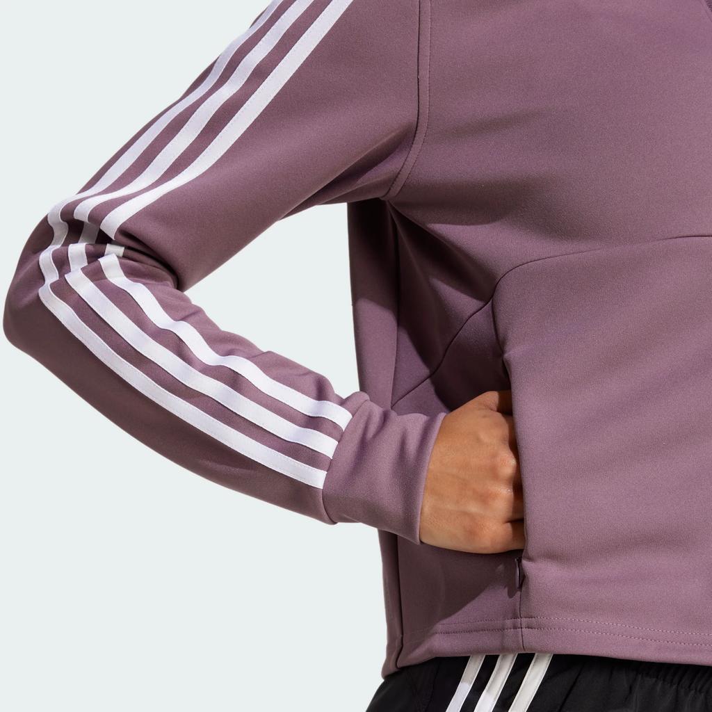 adidas Быстросохнущая короткая спортивная куртка для фитнеса с воротником-стойкой, женская, с длинным рукавом, JG4014