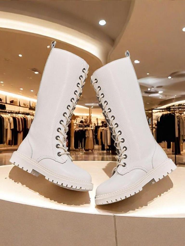 Girls' High-Top Princess Boots: Fashion Show Performance Simple Long Boots