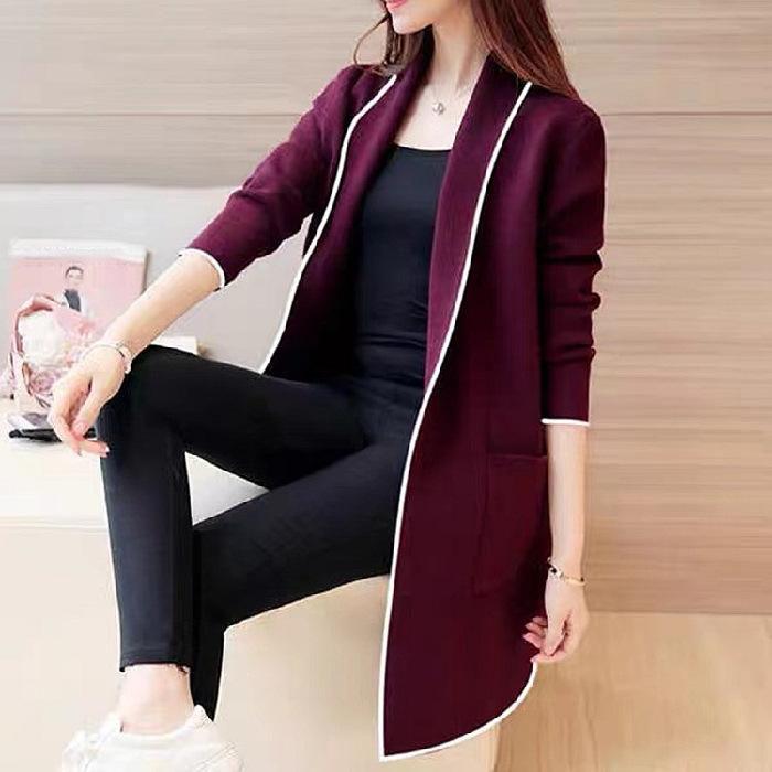 Plus Size Women Long Coats Long Sleeve Casual OL Cardigan Pocket Solid Jumper Coat Ladies Casual Jacket