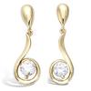 [M6187] - Gold-plated Earrings 'Câlin' Golden White - 21x7 Mm