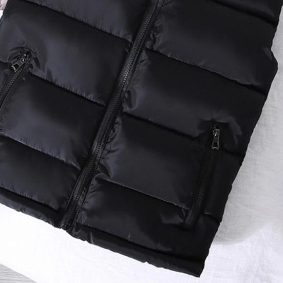 Осенне-зимний мужской жилет, однотонный утолщенный воротник-стойка на молнии, приталенная куртка без рукавов для повседневной носки