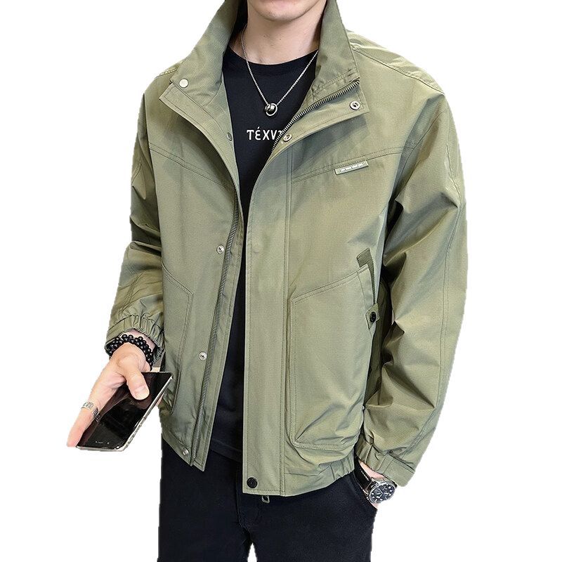 Spring And Autumn Ruffian Handsome Jacket Men'S High Street Tide Brand Hong Kong Style Original Style Loose Casual Jacket