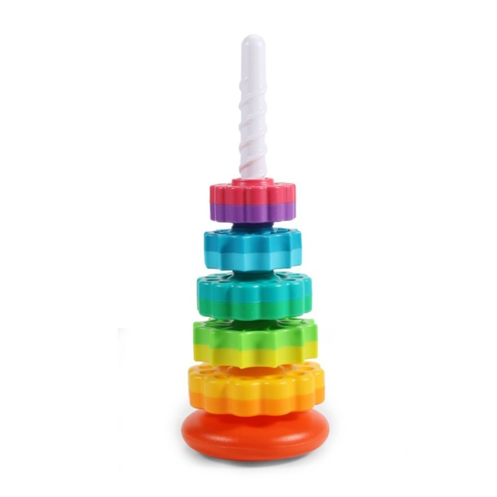 Montessori Rotating Screw Bolt Toys Hand-eye Coordination Stacking Rainbow Tower Home
