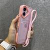 Card Holder Bag Wrist Strap Transparent Case for iPhone 16 15 14 17 Pro Max Plus 17 Air 11 12 13 Wallet Lanyard Candy Cover