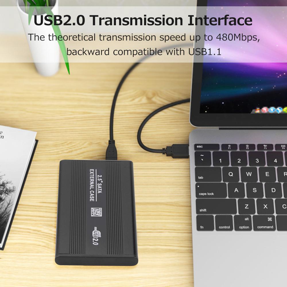 USB2.0 Портативный жесткий диск 2,5-дюймовый внешний корпус SATA HDD USB2.0 Корпус из алюминиевого сплава для
