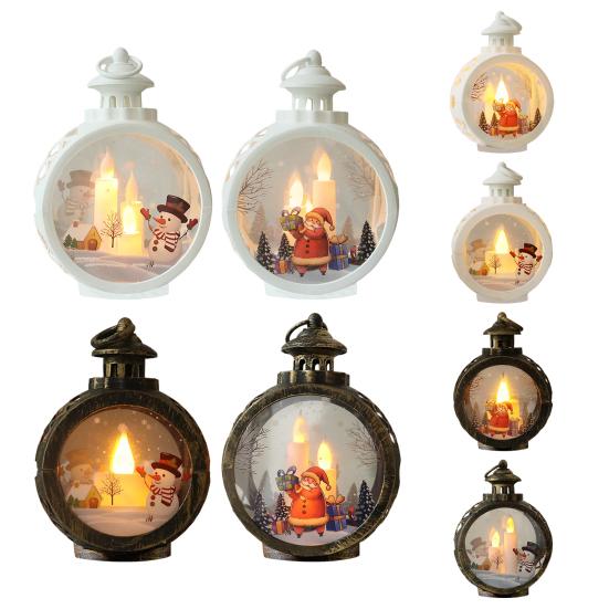 Yousheng Рождественский винтажный ночник на батарейках светодиодный фонарь-свеча загорается Санта-Клаус снеговик лампа настольное украшение для украшения домашней вечеринки