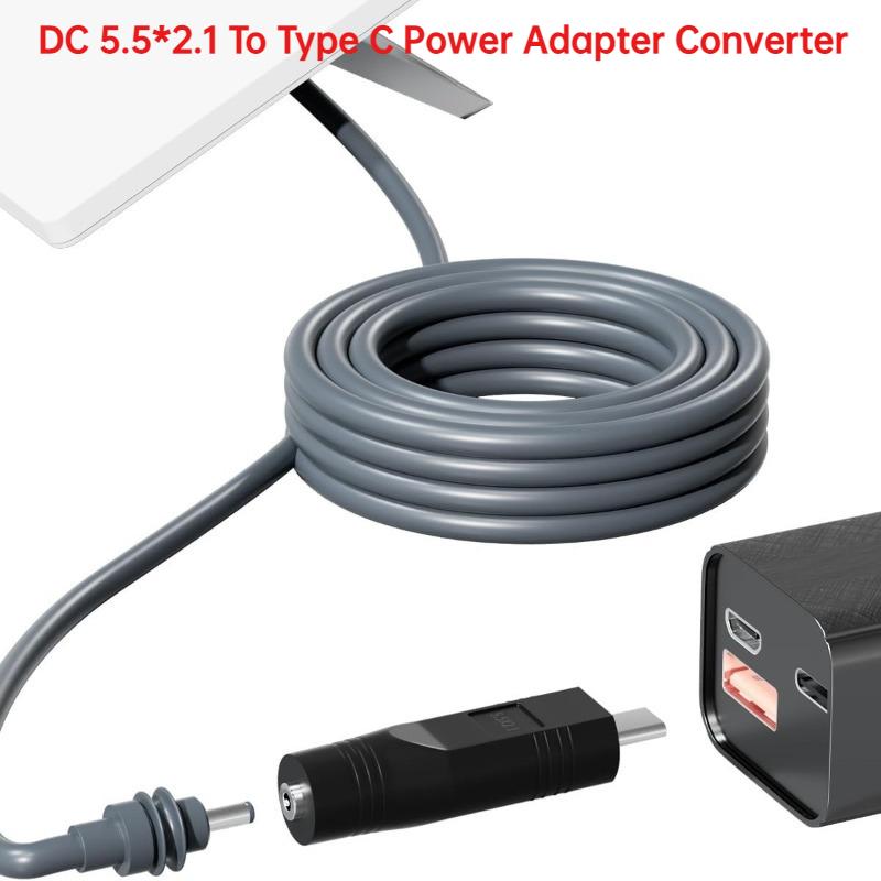 1 шт. USB C Папа на DC Мама Кабель Питания PD100 Вт Type-C Адаптер Питания Конвертер Штекер для Starlink Mini DC5.5X2.1 Кабель Зарядки