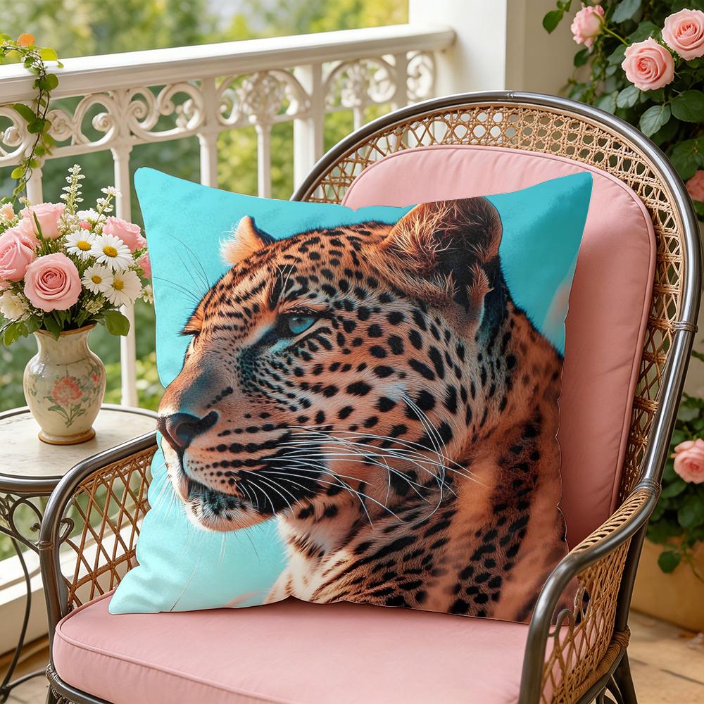 Leopard Fashion Cushion Cover Soft Plush Throw Pillow Cover DoubleSided Decorative Cushion Case Sofa Bedroom Home Decor
