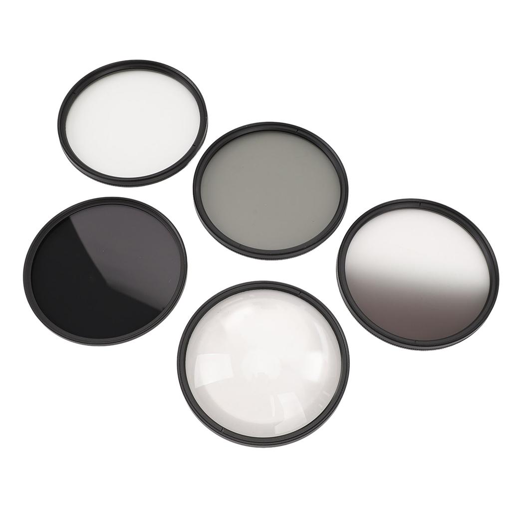 Camera Lens Filter Kit with CPL ND8 Filter 6 Points Star Filter Graduated Gray Filter Macro Filter Dust Proof Anti