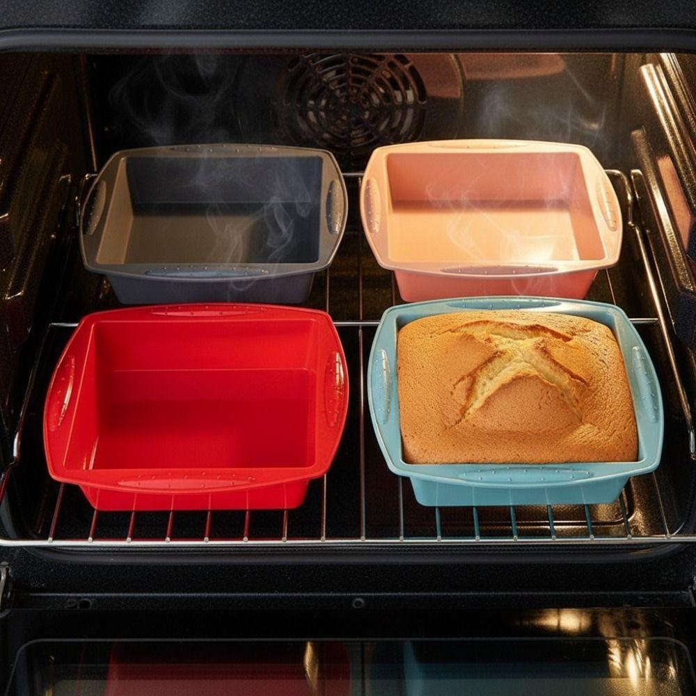 2PCS Heat Resistant Cake Baking Pan Flexible Dessert Baking Mold Multifunctional Bread Mold Oven