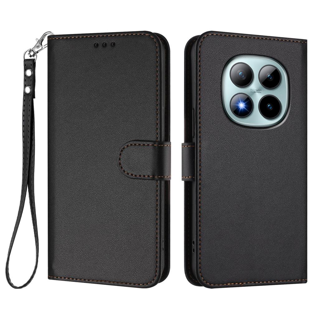For Xiaomi Redmi Note 15 Pro+ 5G Leather Case Wallet Stand Phone Cover with Wrist Strap