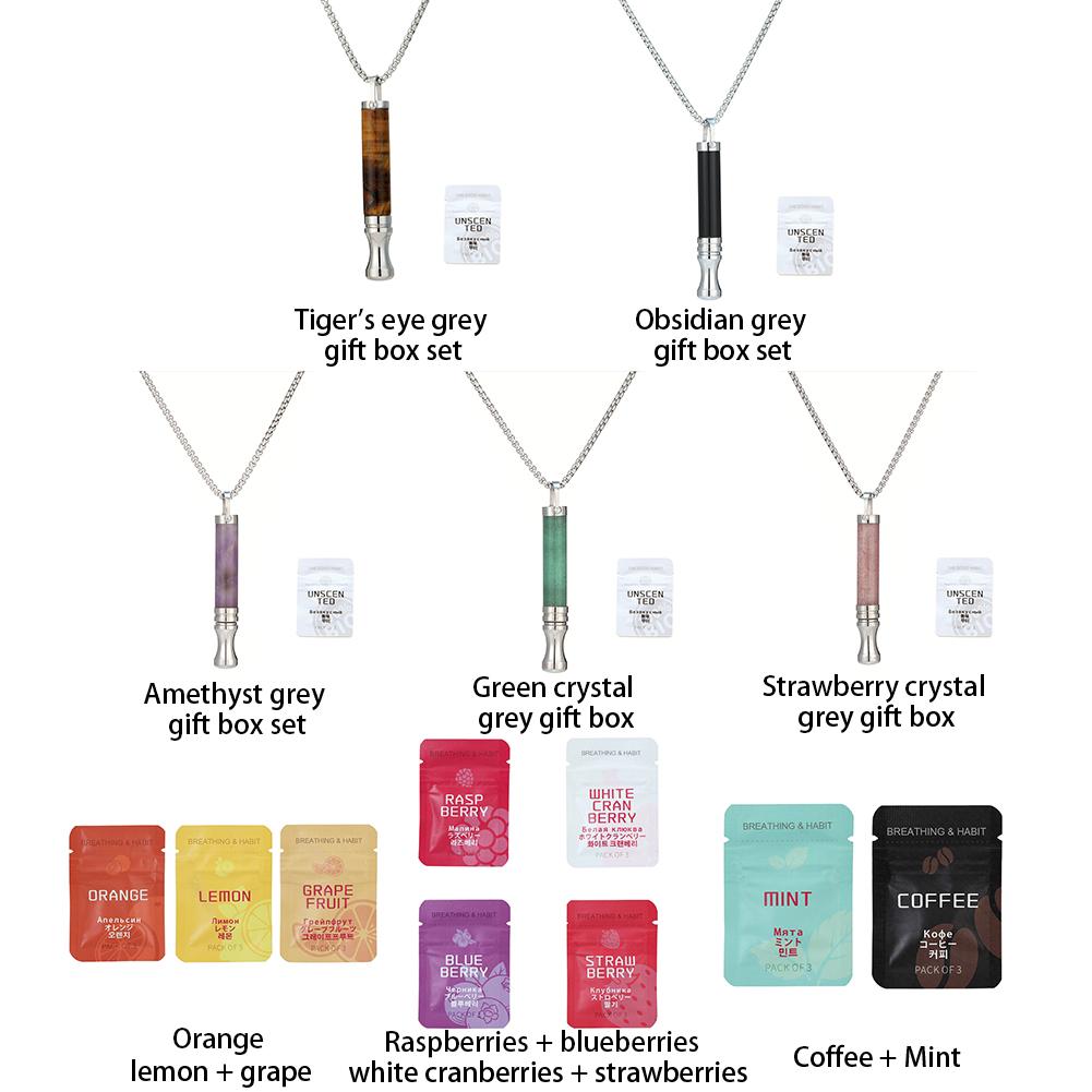 Титановая сталь Дыхательное ожерелье для снятия тревоги Breathlink Бросить курить Вейпинг Ожерелье Средства для отказа от курения Непоседливое ожерелье