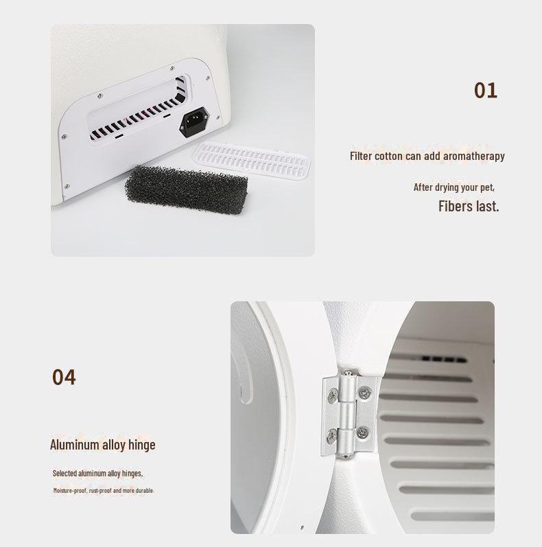 Бесшумная сушилка для домашних животных: Автоматическая стерилизация и сушка для мелких кошек и собак