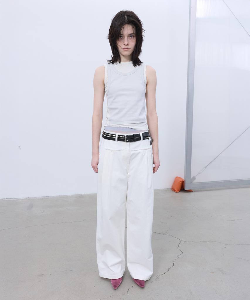 LCDC™ Frayed Line Detail Pants (White)
