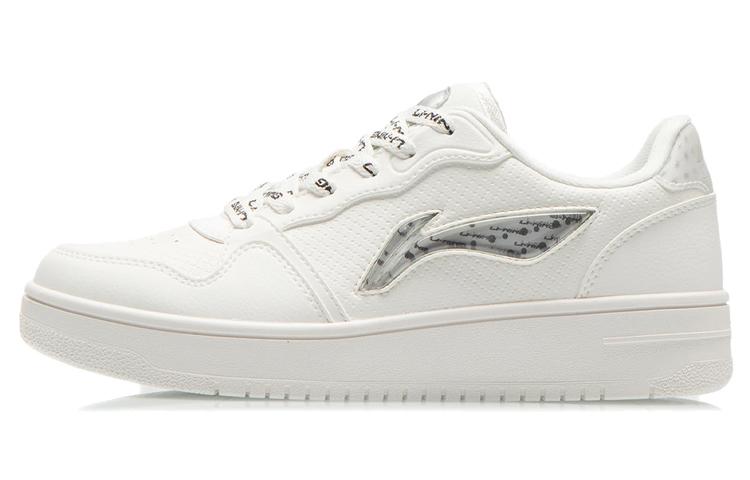Li Ning Slip Resistant Abrasion Resistant Low top Skateboard Shoes Women's Mist White AGCR342-4