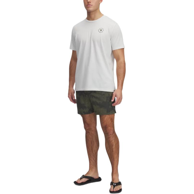 Under Armour Project Rock Iso-Chill Уличная Мода Простая Эстетика Крутые Трендовые Повседневные Шорты Мужские шорты Зеленый 1390012-390