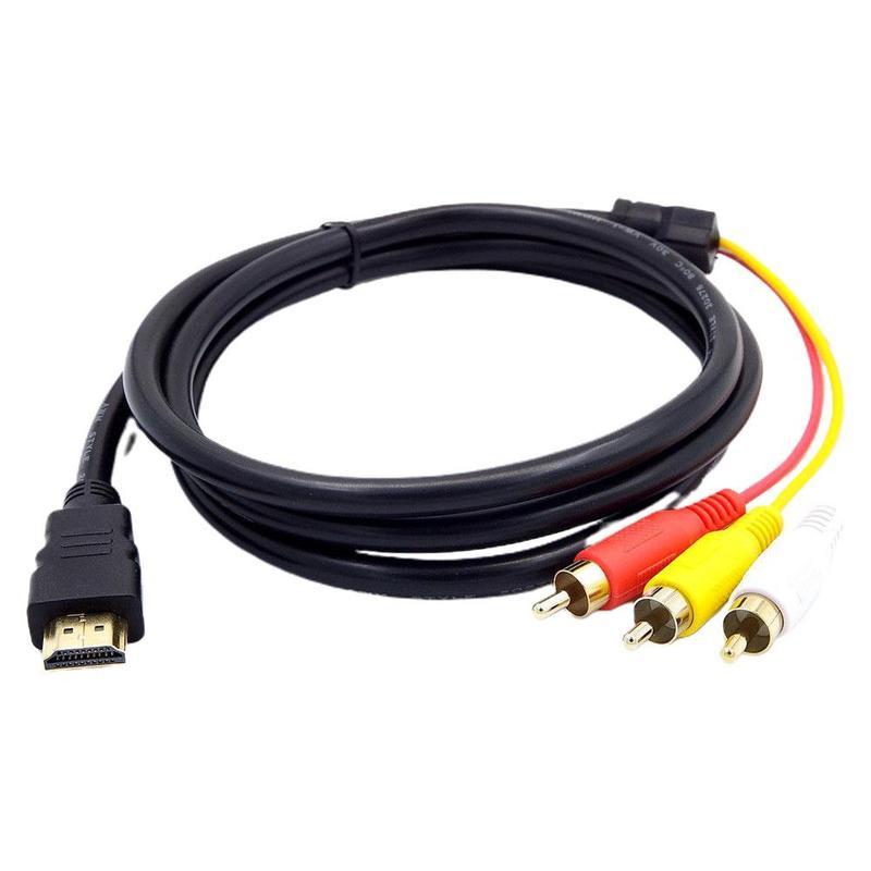 Кабель HDMI - RCA, 1080P 1,5 м HDMI Папа - 3RCA Видео Аудио AV Кабель Разъем Адаптер Однонаправленный Передатчик для ТВ HDTV DVD