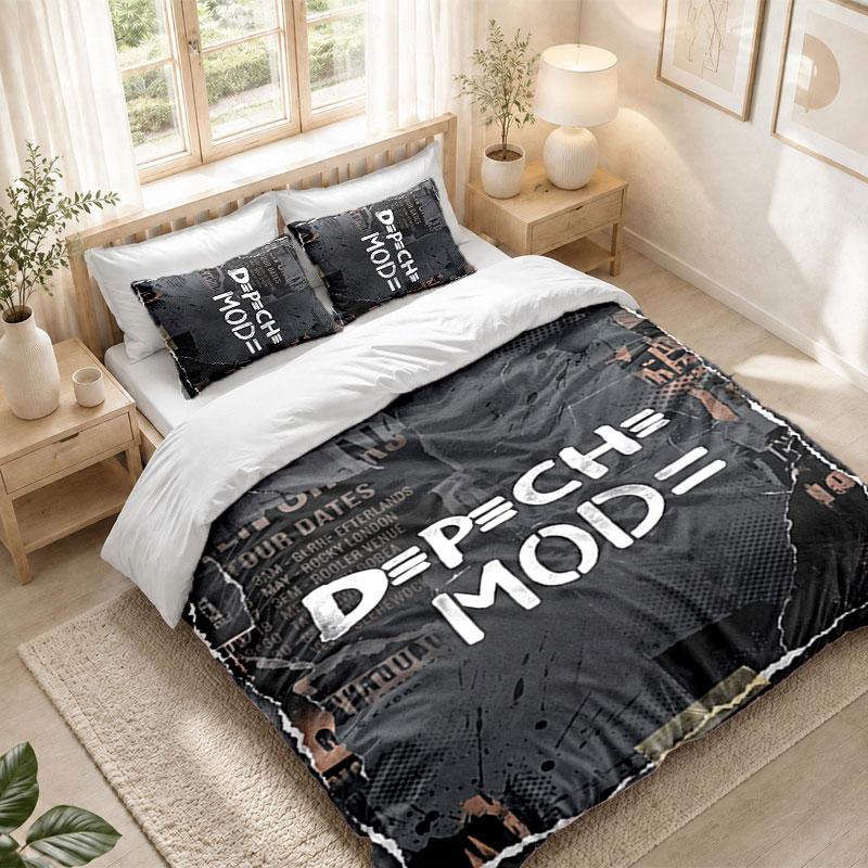 Bedding Set 1 Duvet Cover 2 Pillowcases Depeche Mode Print Bedroom Home Decoration
