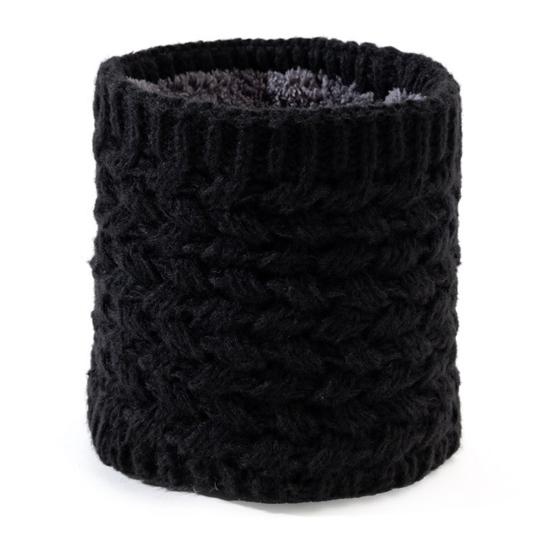 Winter Neckerchief Soft Windproof Fabric Velvet Lining Thickened Knitting Scarf Cold Weather Neck Warmer