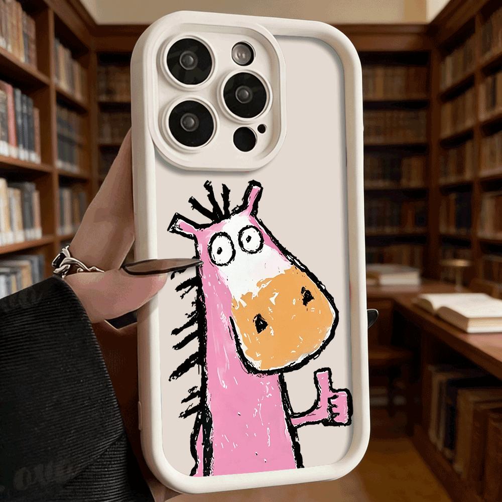 Милый Розовый Мультяшный Конь Мягкий Ударопрочный Чехол из ТПУ для Xiaomi Redmi Note 15 14 13 12 11 Pro Защитная Задняя Крышка Anti-Fall