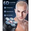 Бритва для головы для лысых мужчин, высокоскоростная 6D магнитная бритва 10000 об/мин, водонепроницаемость IPX8 для влажного/сухого бритья, гипоаллергенные лезвия, светодиодный дисплей и чехол для хранения
