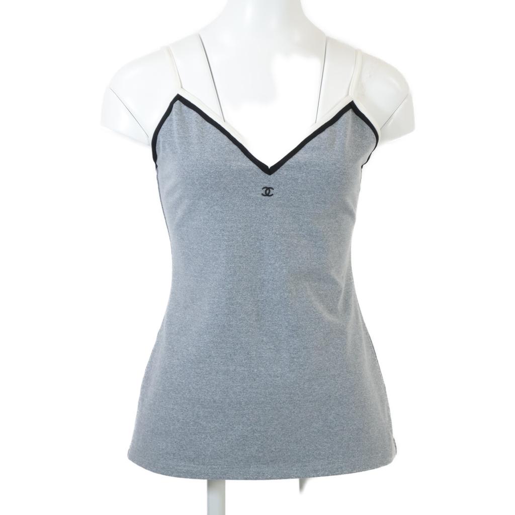 CHANEL Excellent condition P10762V06479 1998 CC Logos camisole tops 40 grayUsed