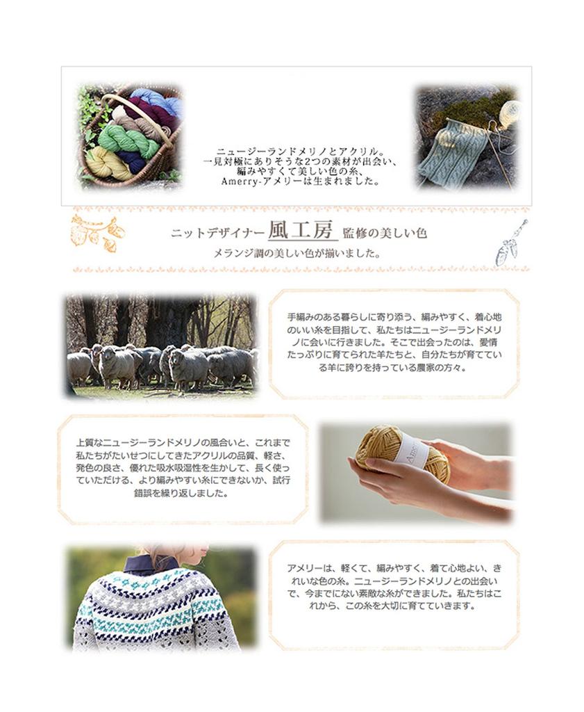 Hamanaka Amelie Medium 2261 Yarn, Weight, Col. 37, Blue, 40g, Approx. 110m,