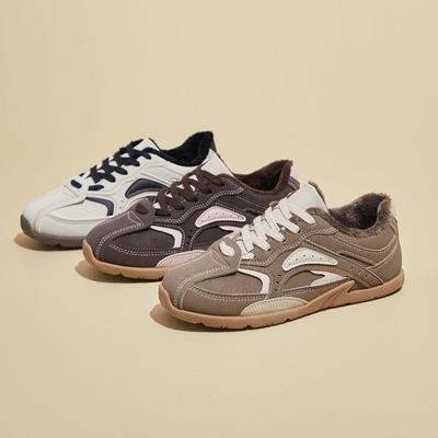 Женские зимние повседневные кроссовки, нескользящие, удобные, для ходьбы, с подкладкой из искусственного меха, со шнуровкой, теплые кроссовки для бега, теннисные туфли для тренировок для женщин