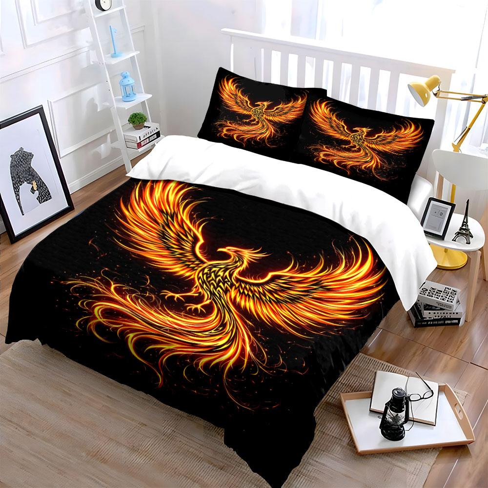 Fiery rebirth, soaring elegance. Bedding sets Duvet covers Pillowcases(1* Duvet Cover 2* Pillowcases without duvet insert)