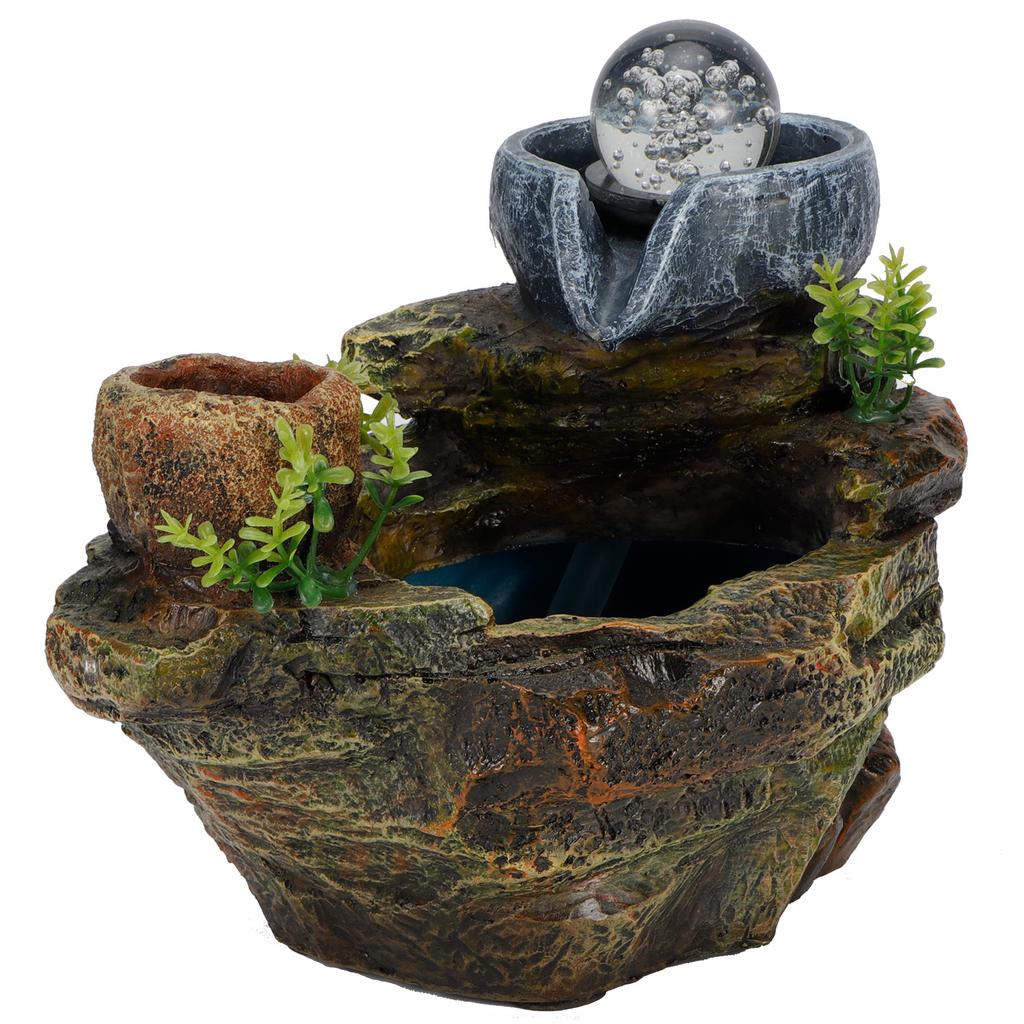 Светодиодный рокарий из смолы фонтан DIY растения микроландшафт горшечные суккуленты украшение дома