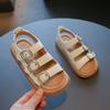 Летние детские сандалии с вырезами, нескользящие, детские, повседневные, пляжные сандалии для мальчиков, модные, однотонные, детские сандалии для девочек, мягкая подошва